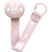 Attache sucette ruban Hygge Baby lapin rose 2