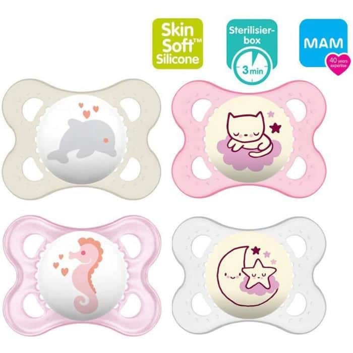 MAM SUCETTE NIGHT 0-6 MOIS SILICONE –