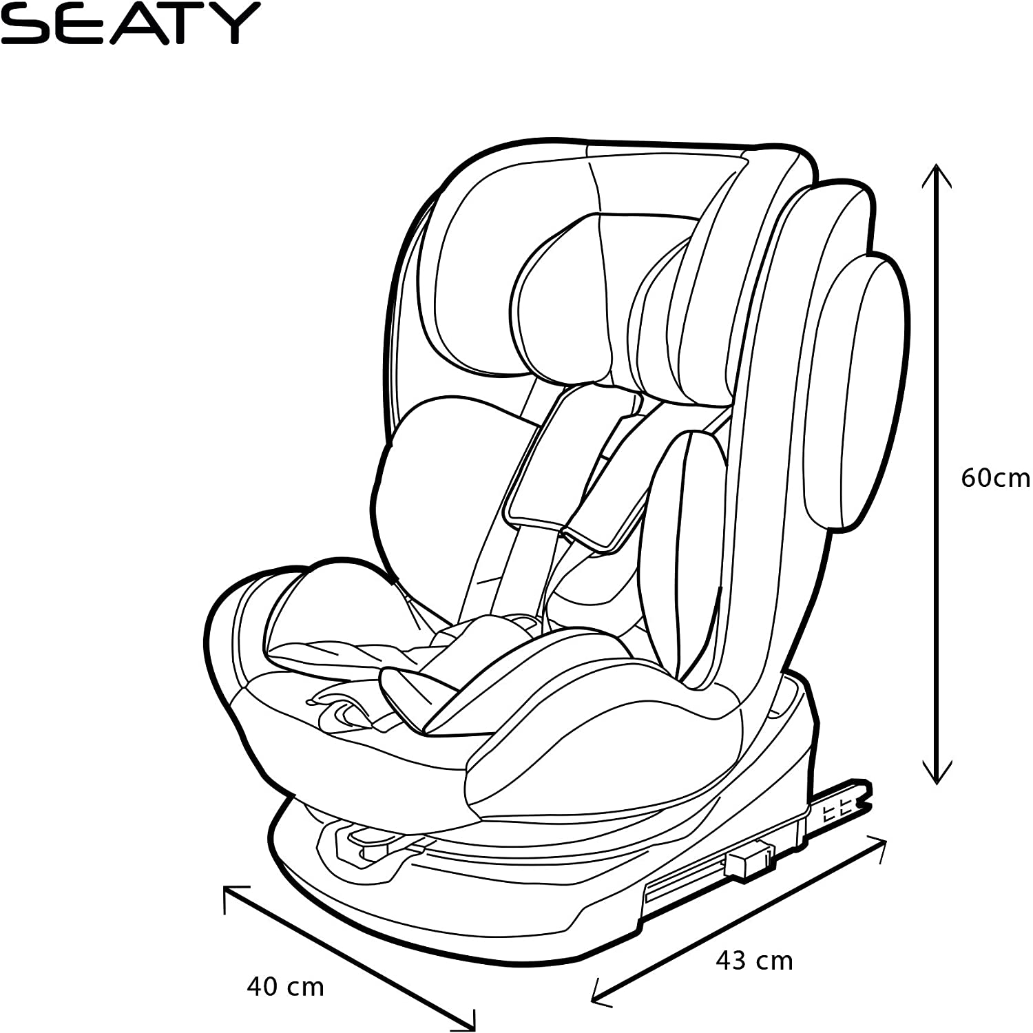 Siège auto SEATY 360° ISOFIX gr. 0+/1/2/3(0-36kg)