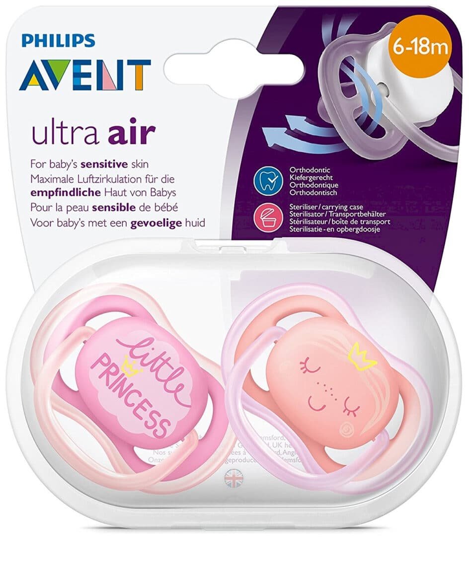 Philips Avent 2 sucettes Ultra Air 6-18 mois Fille