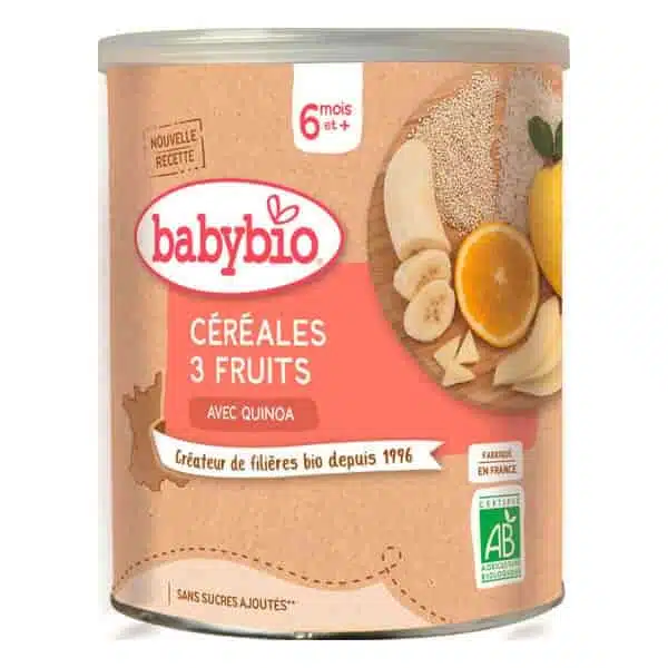 Achat Babybio Céréales 3 Fruits avec Quinoa bio Bébé Dès 6 mois, 220g