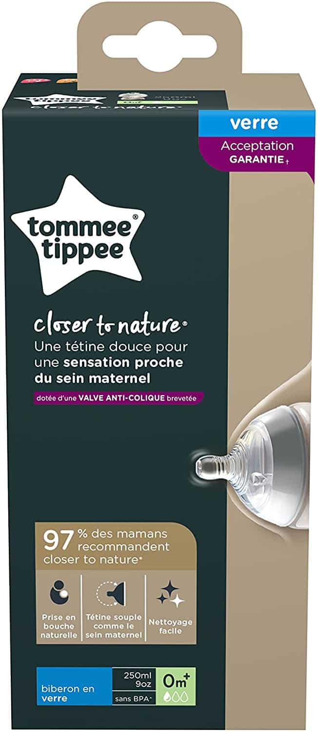 Tommee Tippee Biberon en Verre Bleu Closer to Nature 250 ml | Parap