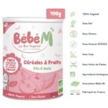 Retrouvez Bébé M Céréales & Fruits 6mois+ | 100% végétale | Sans lait | Sans gluten aux meilleurs prix sur Bebemaman.ma . Livraison partout au Maroc.