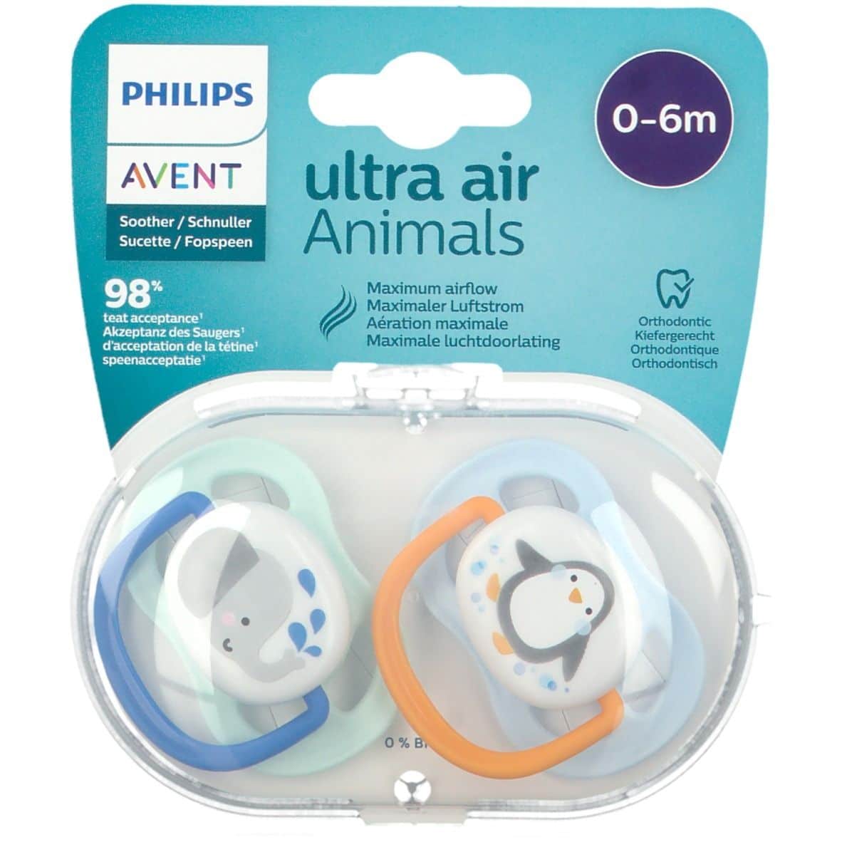 Avent - SCF080/05- Sucette ultra air animals 0-6 mois | Go Para