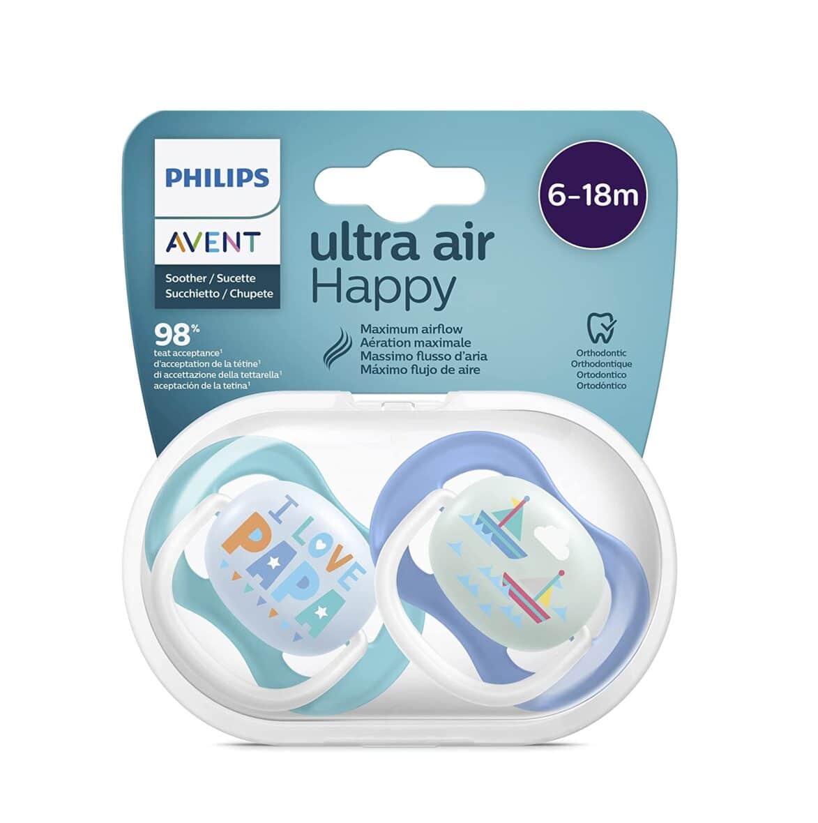 Philips Avent sucettes Ultra Air Happy Garçon 6-18 mois