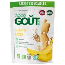 Retrouvez Good Goût Biscuits carrés à la banane 50g - dès 8 mois aux meilleurs prix sur Bebemaman.ma . Livraison à domicile partout au Maroc.