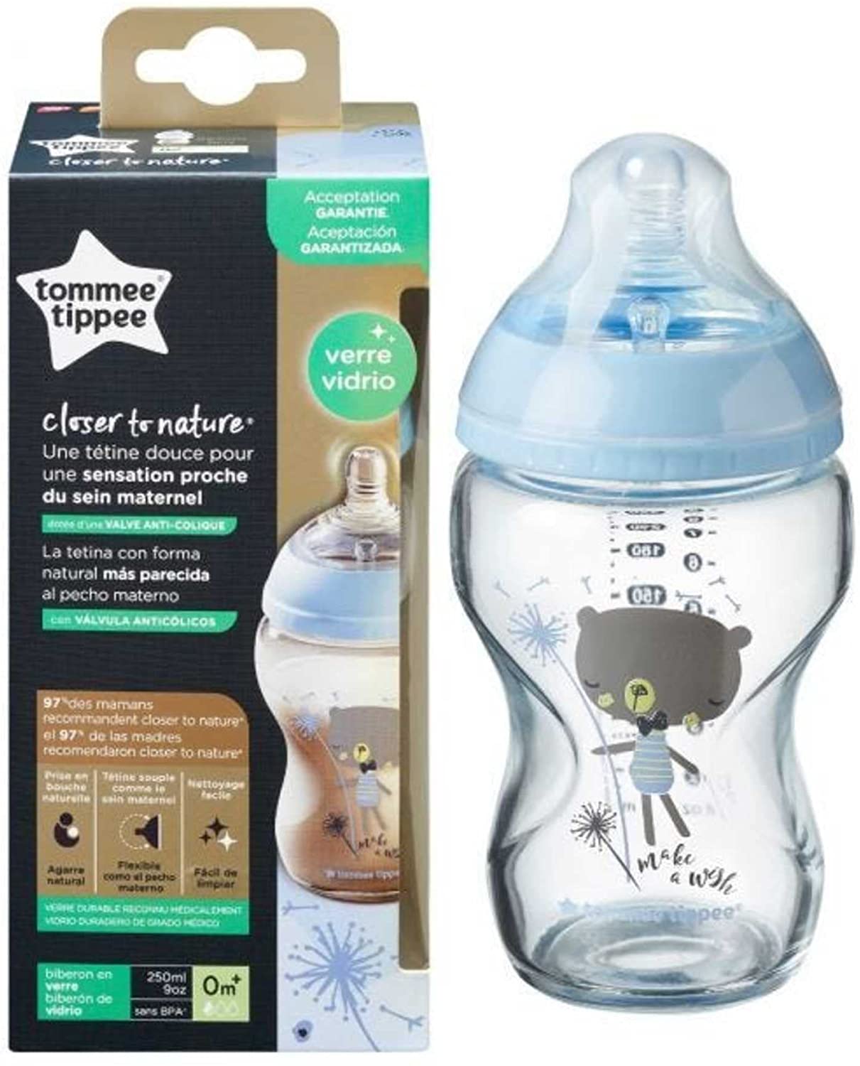 Biberon en verre isotherme pour bébé, coton bio, rouge à petit pois, 250ml,  Emil achat vente écologique - Acheter sur