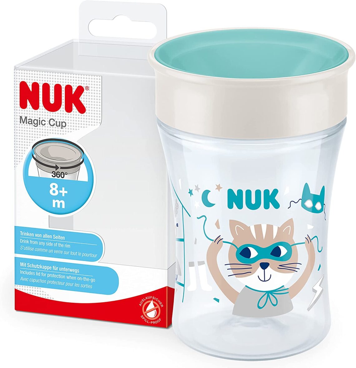 Nuk Tasse Magic Cup 360° Chat Bleu 8 mois+