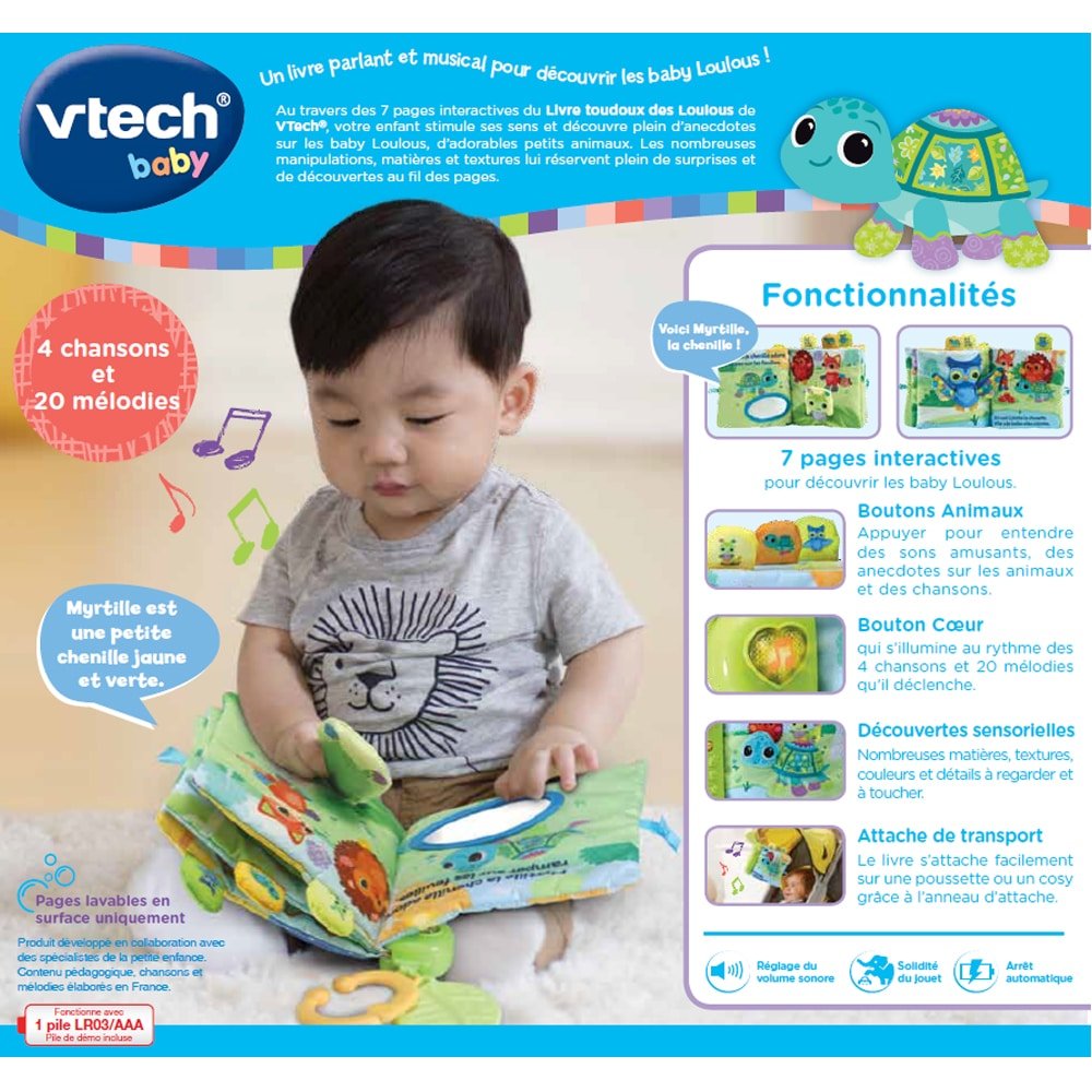 VTech - Livre Bébé musical - Super livre enchanté des Baby loulous