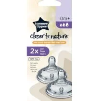 2 Tétines Tommee Tippee Closer to Nature - Débit moyen 3m+ au Maroc - Baby  And Mom