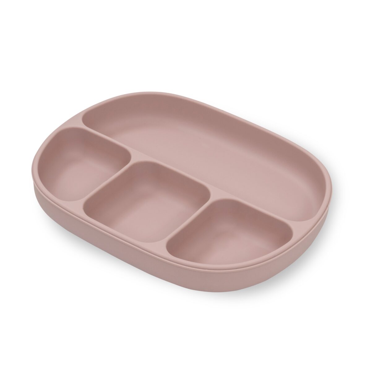 Bebemaman-nterbaby Assiette avec couvercle en silicone-Rose-1