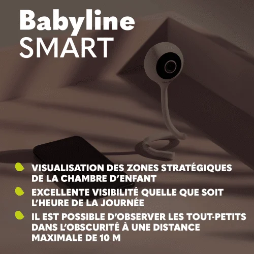 Babyphone vidéo connecté smart white de Lionelo sur allobébé