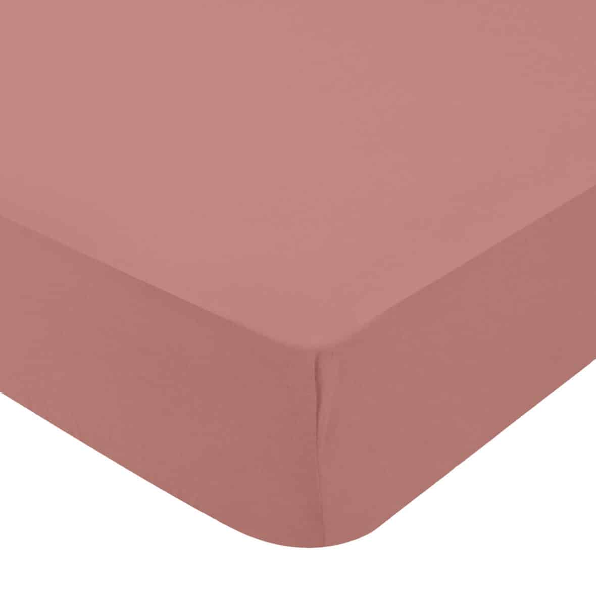 Domiva Drap housse en coton Terracotta