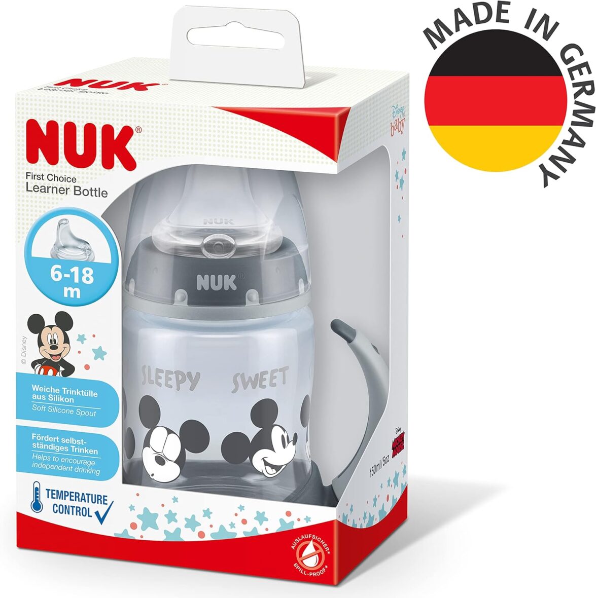 Bebemaman-Nuk Tasse d’apprentissage Mickey 6-18mois 150ml Gris 1