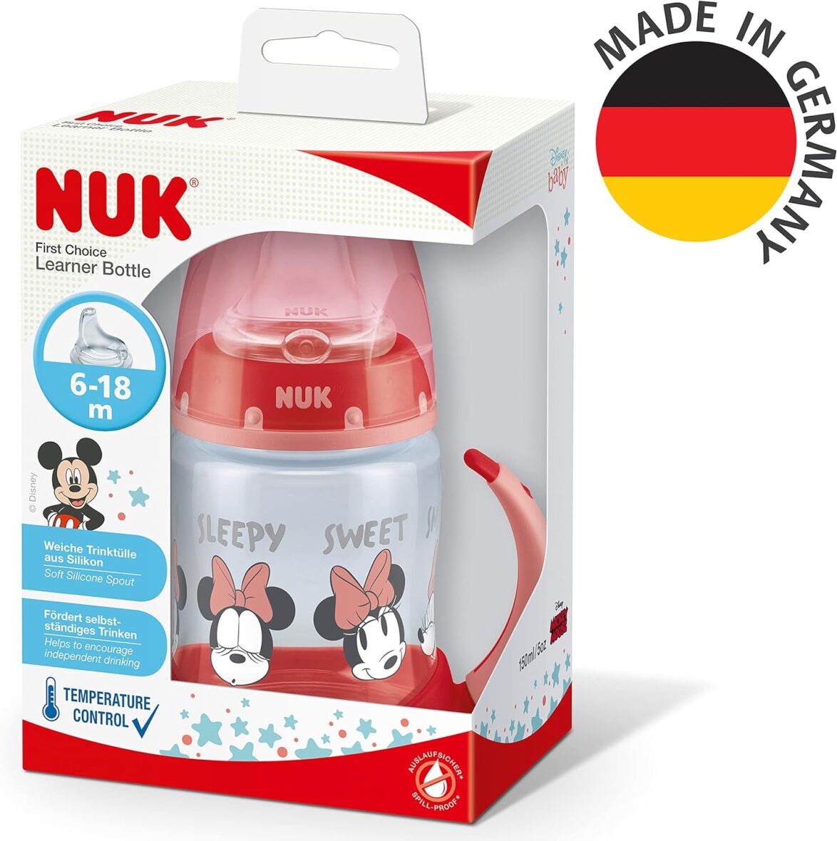 Bebemaman-Nuk Tasse d’apprentissage Minnie 6-18mois 150ml Rose 2