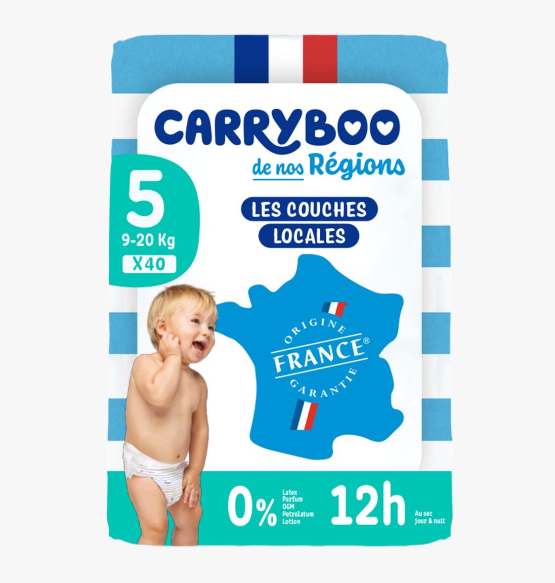 Carryboo Couches Écologiques Taille 5 (12-25kg) 40 unités