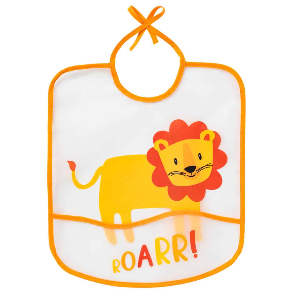 Babycalin Bavoir imperméable à poche 28×32 cm – Lion 6m+