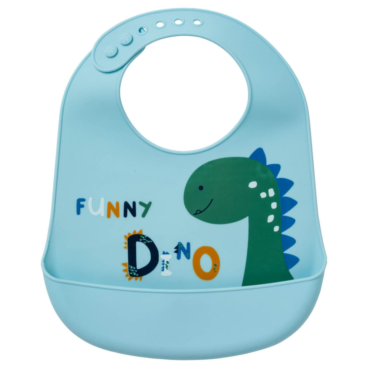 Babycalin Bavoir en Silicone souple Funny Dino