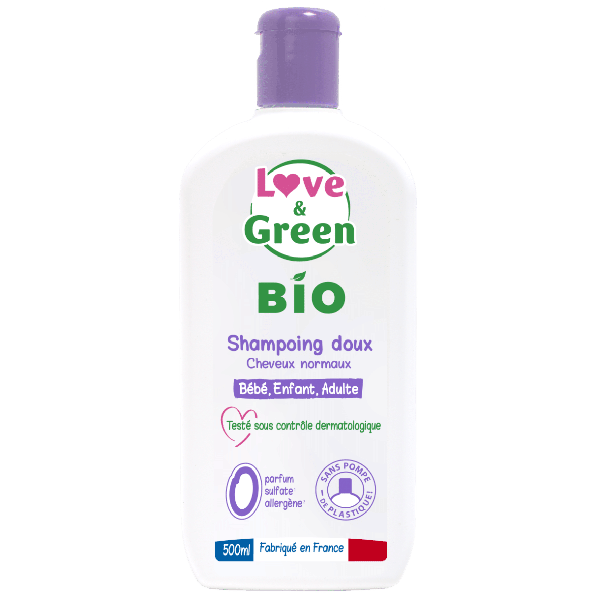 Love & Green Shampoing Doux Cheveux Normaux 500ml