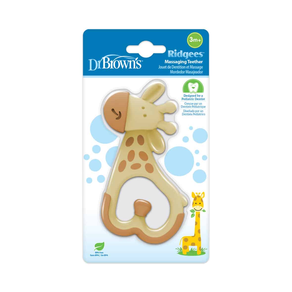 Dr. Brown’s Anneau de dentition massant Ridgees – Girafe 3m+