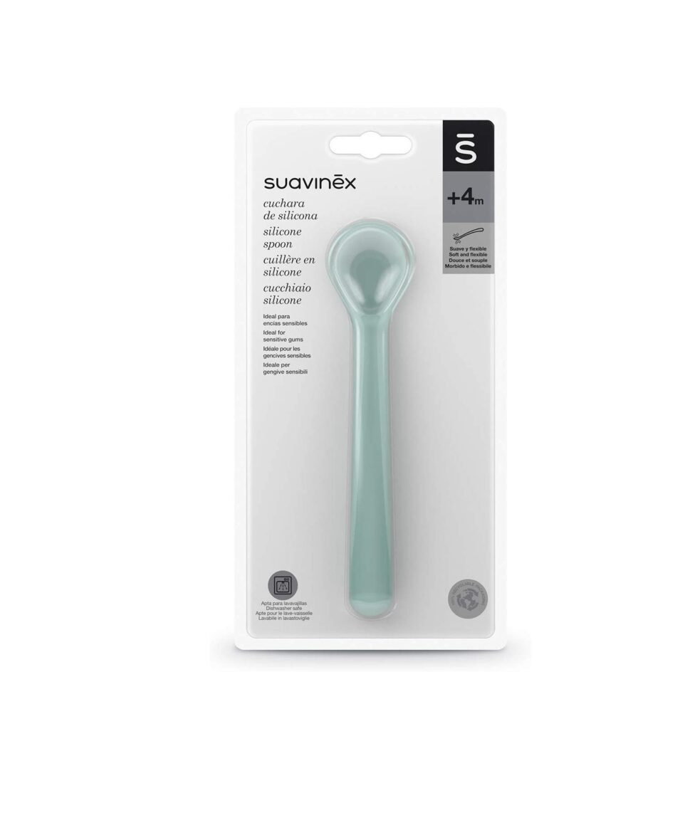 Suavinex Cuillère ergonomique silicone 4m+ Mint