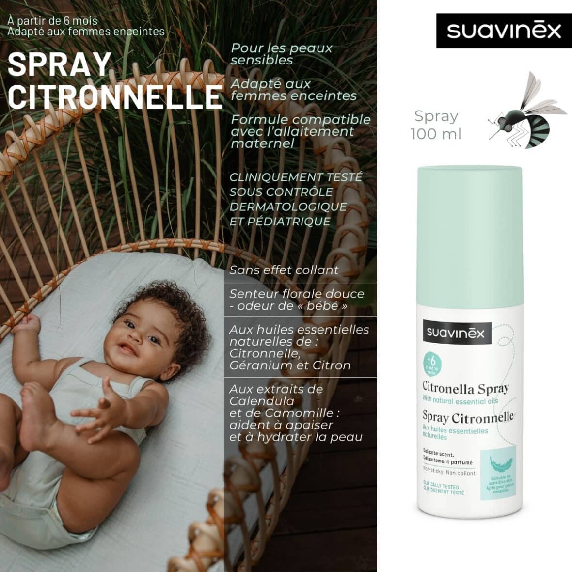 Bebemaman Suavinex Spray à la citronnelle 100ml 2