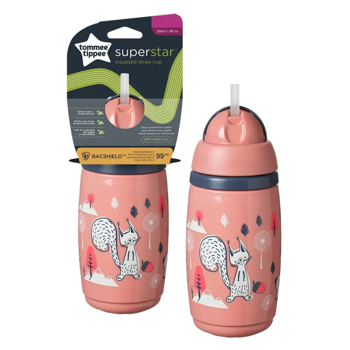 Tommee Tippee Tasse Isotherme à Paille SuperStar 266ml – Rose