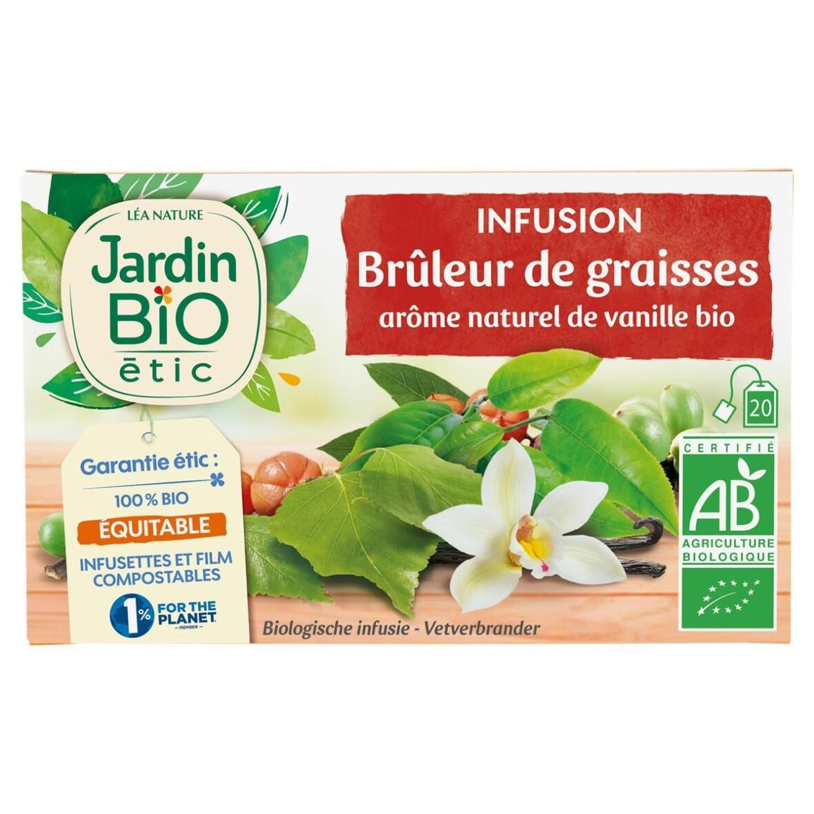 Jardin Bio Infusion Brûleur de graisses Arôme de Vanille Bio 30g