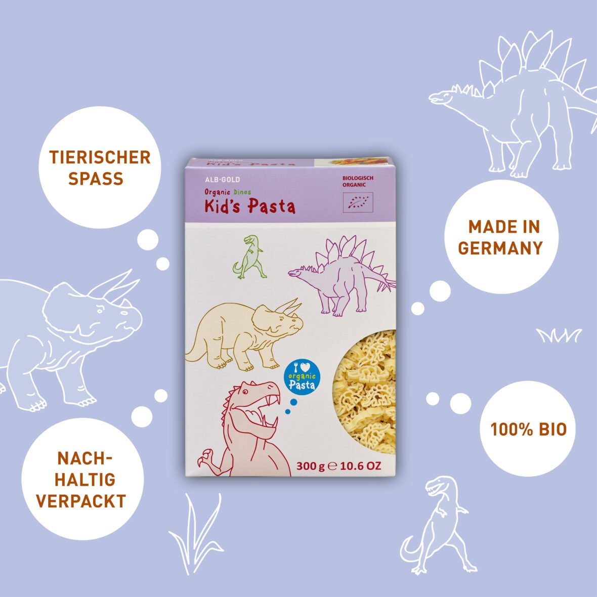 Bebemaman Alb Gold Kid’s Pasta Organic Dinoso 3