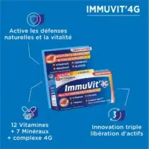 Retrouvez FORTE PHARMA IMMUVIT’4G Multivitamines et Immunité 30 Comprimès aux meilleurs prix sur Bebemaman.ma . Livraison à domicile partout au Maroc.